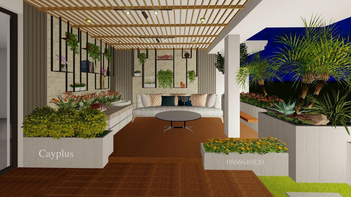 Thiết kế sân vườn trên sân thượng tại khu đô thị Ecopark Hải Dương