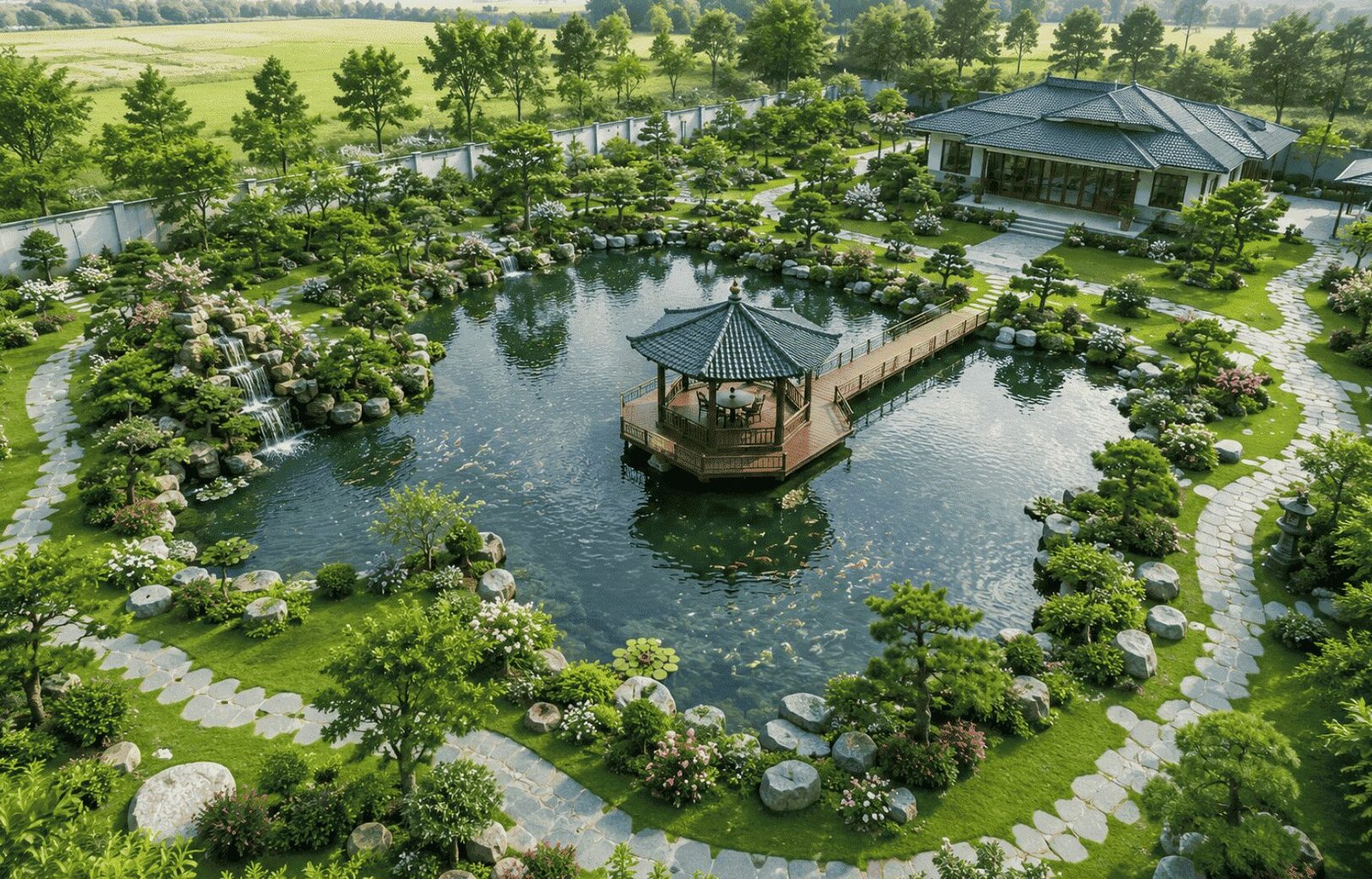 Thi công sân vườn tại Hoà Bình